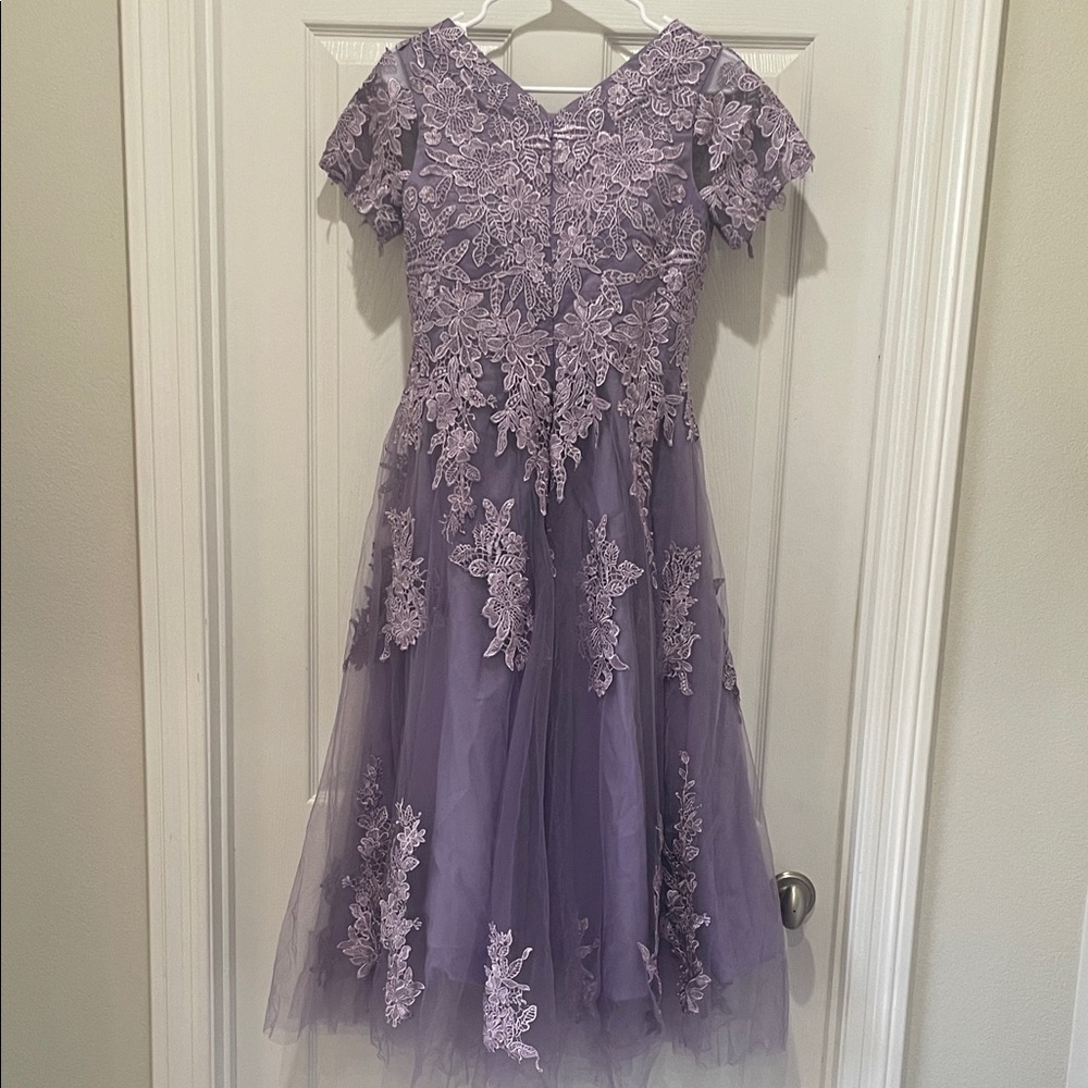 Lavender Lace Formal Dress - Picture 8 of 9